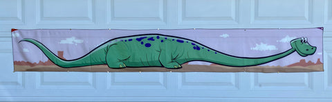 Sidney the Supersaurus Dinosaur Silk Production Banner