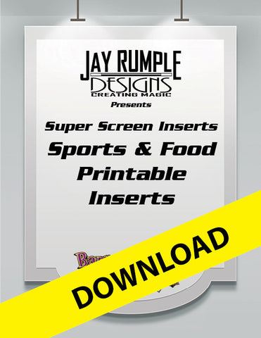 Super Screen Sports & Food Printable Inserts
